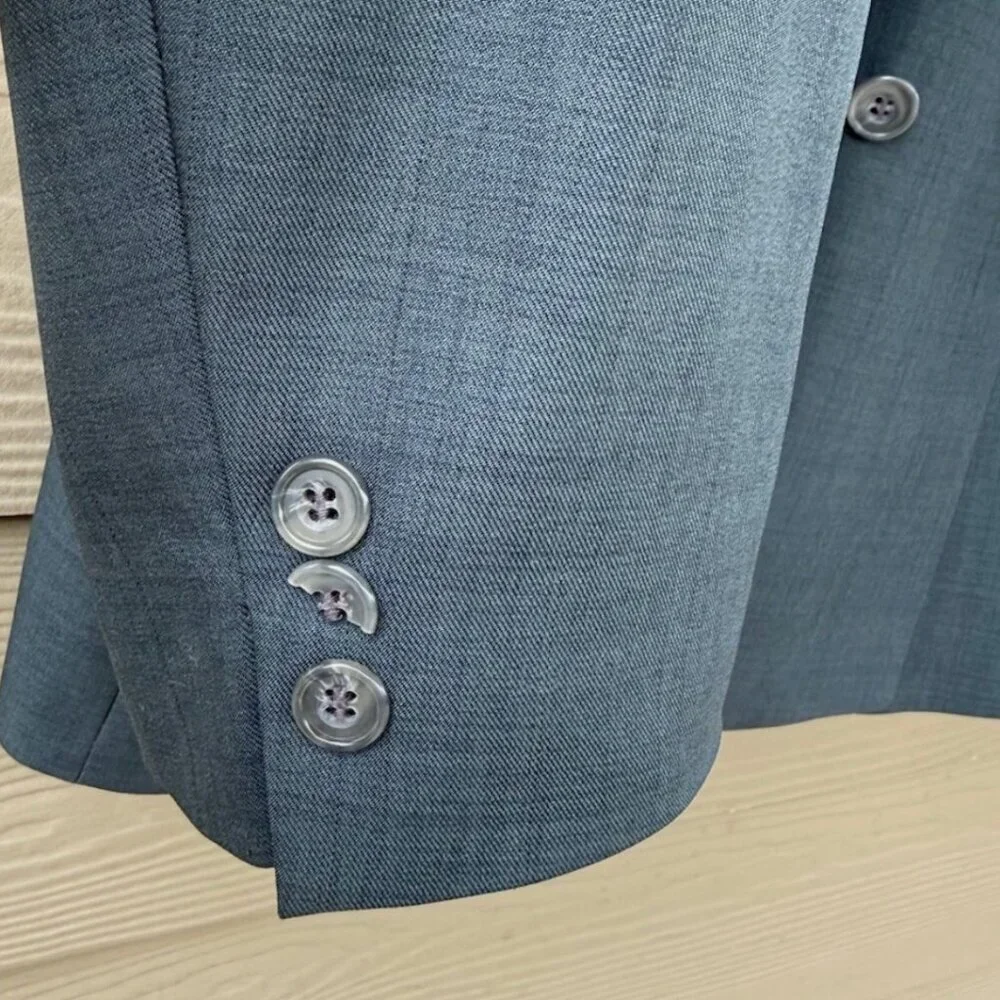 VTG USA Falcone Green Peak Lapel Double Breasted Blazer Suit Jacket Size 44R